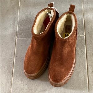 Elegant Brown Suede Ankle Booties with Sturdy Design